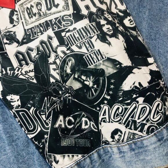 AC/DC Band Graphic Denim Jacket Size Large NWOT - Picture 10 of 13